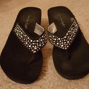 Cute black blingy sandals